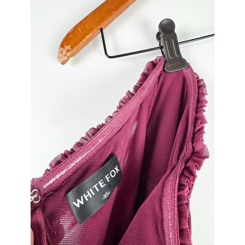 White Fox Boutique Strapless Maxi Dress in Deep Wine - Picture 9 of 9